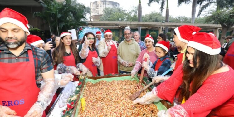 Eros Hotel New Delhi Nehru Place celebrates Christmas with Cake Mixing Ceremony