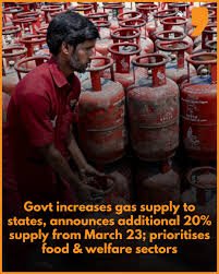 Centre Boosts Gas Allocation to 50% of Pre-Crisis Levels; Additional 20% Supply Effective March 23